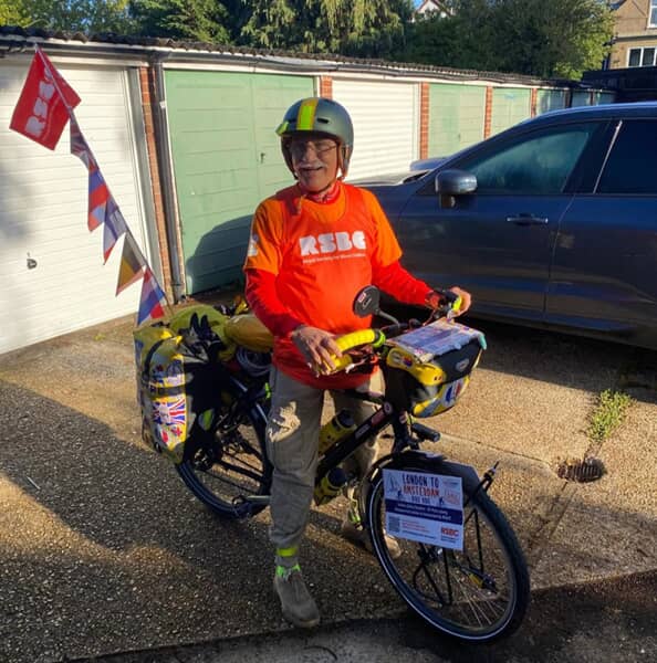 An image of a cyclist for the charity.